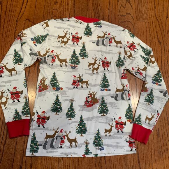 Pottery Barn Kids Santa Sled Christmas Pajama Set | White Red | Small - Picture 3 of 11